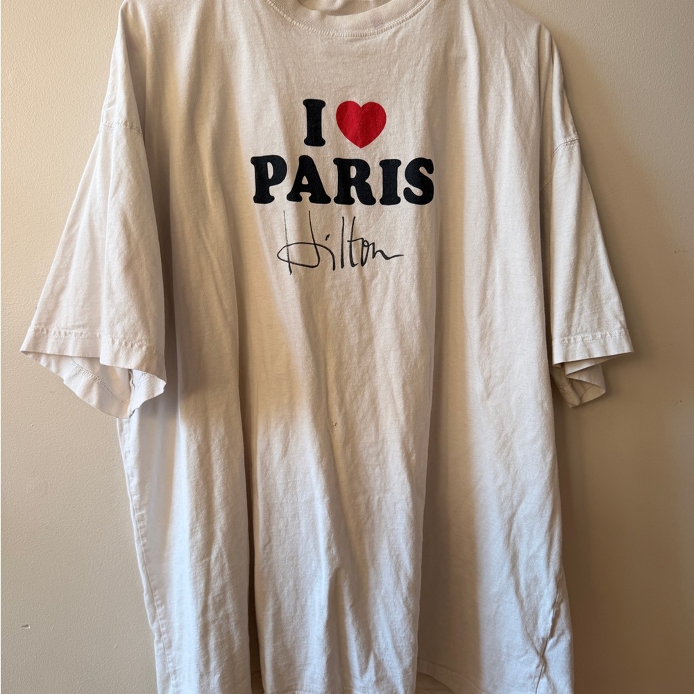 Vetements White I Love Paris HILTON  Tee